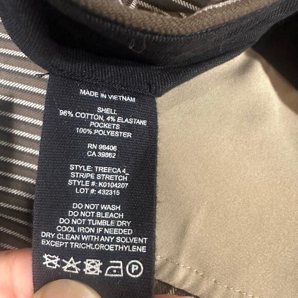 Theory Khaki Stripe Stretch Pant - Picture 5 of 7